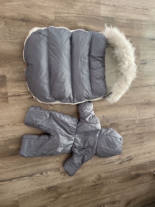 Зимний комплект (комбинезон и кокон) на малыша 3-6 месяцев