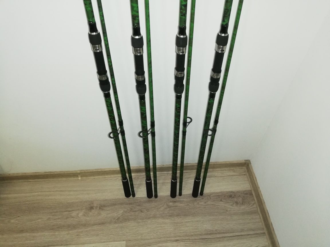 SET 4 Lansete Crap WIND BLADE 3.60m 3.5 Lbs + 4 Mulinete AVIATOR DP70