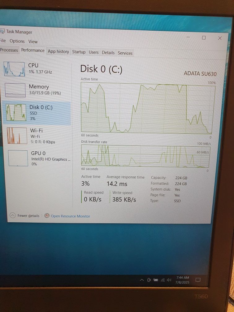 Lenovo Thinkpad T560,Ecran15"FHD,Cpu i7,Ram16gb, SSD 256GB, Încărcător