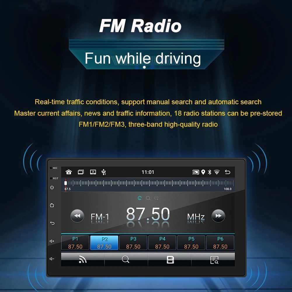 7" 2-DIN мултимедия с Android 13, RDS, 64GB ROM , RAM 4GB,