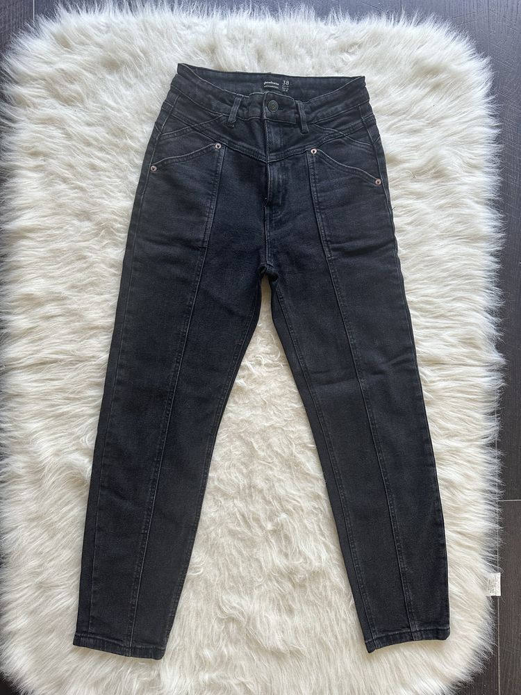 Дамски дънки Mom Stradivarius + елече Tommy Hilfiger