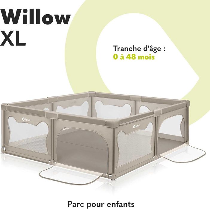 Tarc de joaca copii, Lionelo, Willow XL,180 x 200 cm, beige