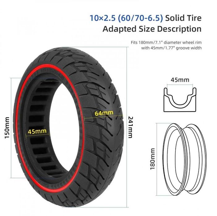Cauciuc plin 10x2.5 60/70-6.5 trotineta Ninebot MAX G30 Myria Titan
