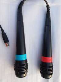 Set microfoane calitate marca Singstar cu mufa jak cu adaptor USB