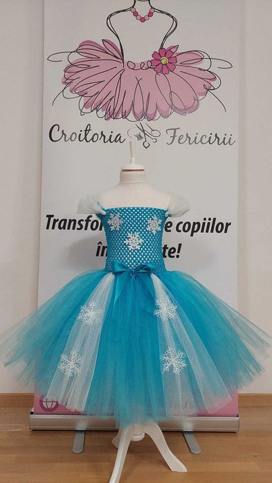 Rochita TUTU Fulg de Nea Zapada alba serbare iarna Craiasa