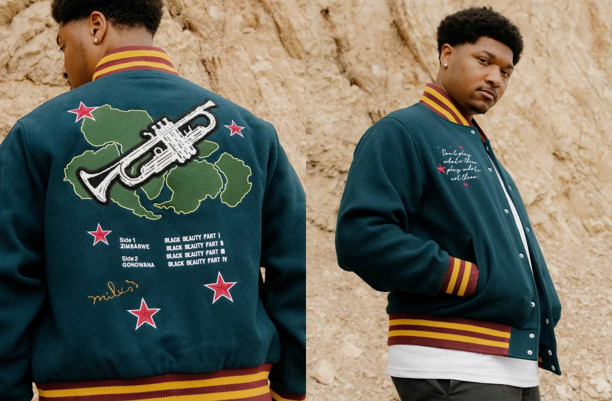 НОВО HUF x Miles Davis Pangaea Varsity Jacket ОРИГИНАЛНО мъжко яке - L