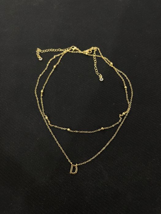 Set 2 lanțuri damă – oțel inoxidabil placat, cu inițială