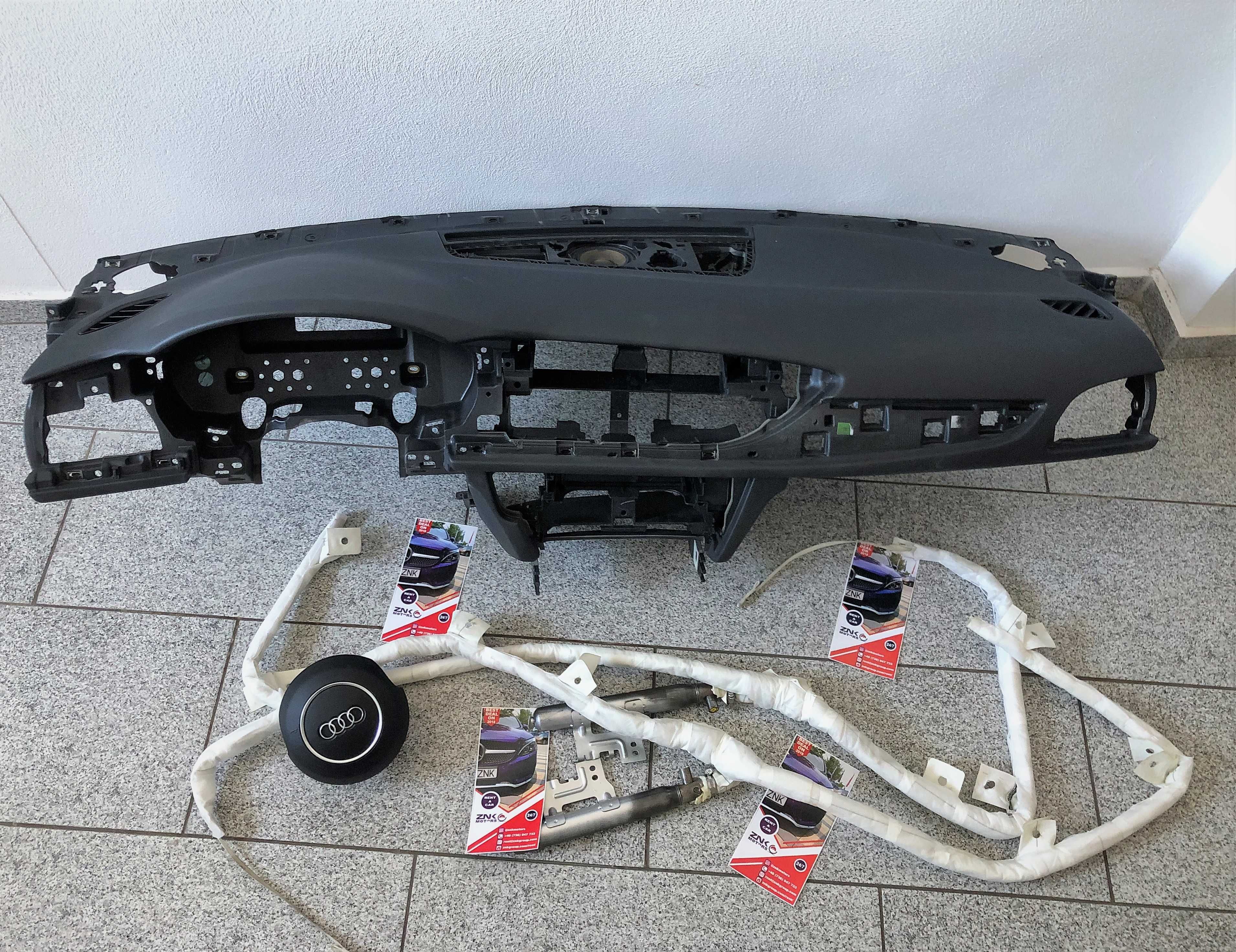 Audi  A7  4g kit airbag volan pasager plansa de bord maro set centuri