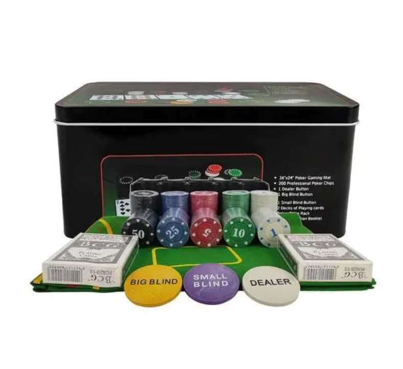 Покер сет в метална кутия 200бр. POKER SET TEXAS  / семейна игра