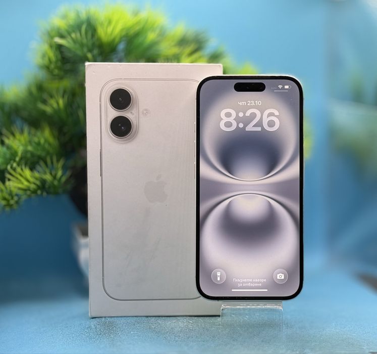 ГАРАНЦИОНЕН!!! Apple iPhone 16, 128GB, 5G, White