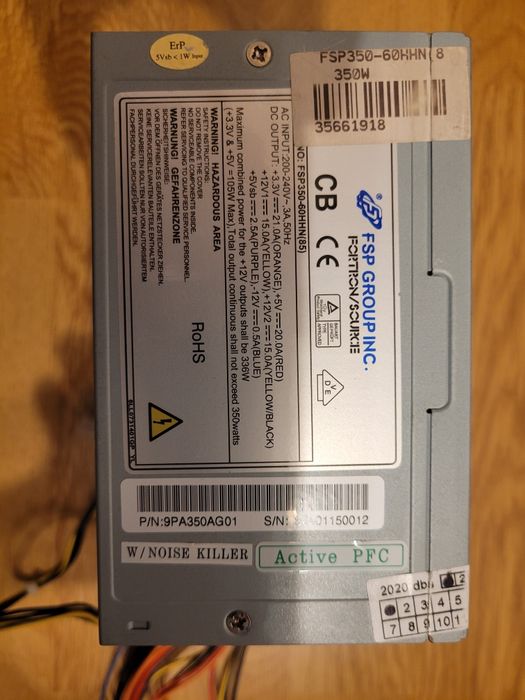 Sursa ATX PSU FSP 350W,Model FSP350-60HHN(80),Noise Killer,Active PFC