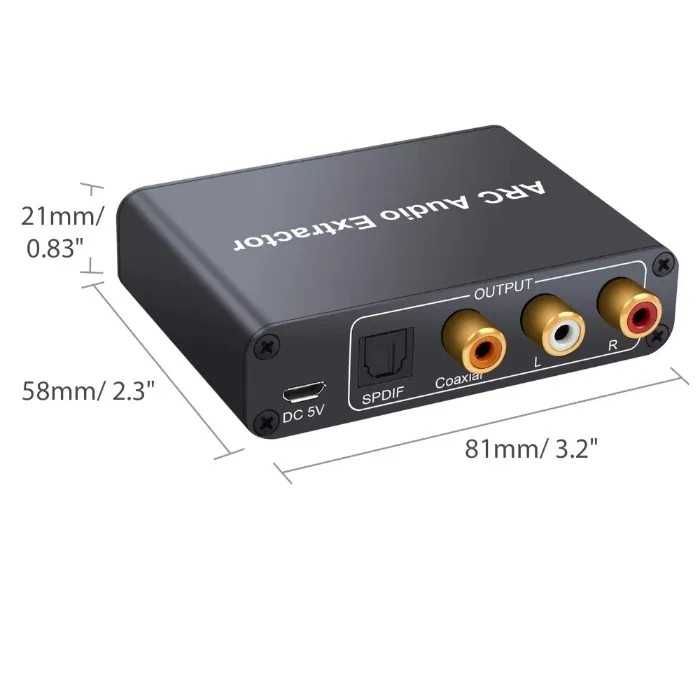 Цифров към аналогов аудио конвертор (DAC) HDMI към RCA,SPDIF,coaxial