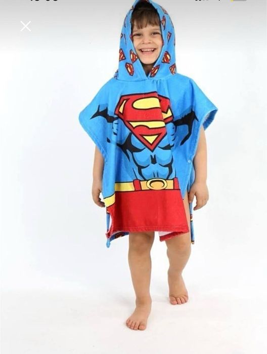 Детское полотенце-пончо sochiq poncho Spiderman Superman Hulk Batman