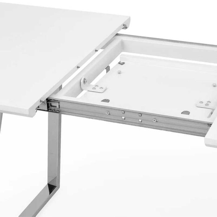 Masa Dining,Living,Bucatarie Extensibila Alba Lucioasa Mobexpert