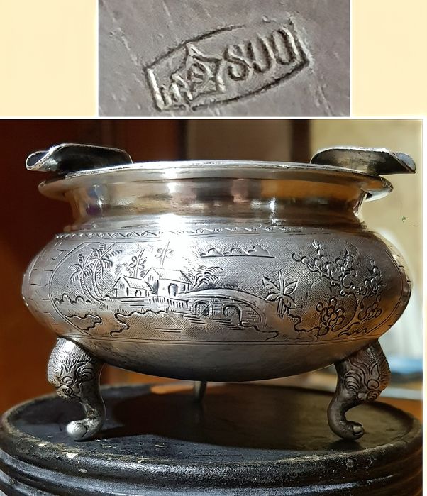 Пепельница ссср Серебро 800 пробы Вес 115 грамм По Цене за 1 грамм