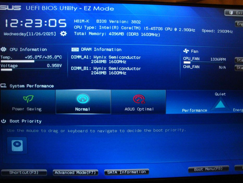 Placa de baza Asus H81M-k sk 1150 procesor i5 4570 3.6Ghz 4GB DDR3