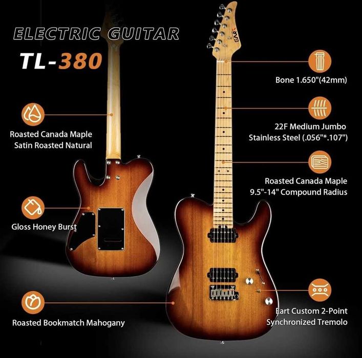 Chitara electrica Eart Elektro TL-380 Honey Burst