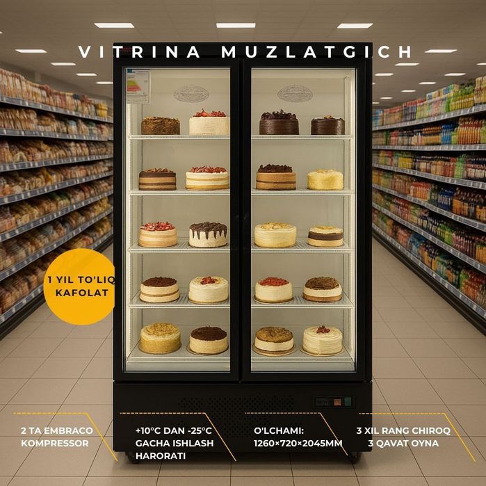 витринные морозильник/ холодильники/sovutgich/muzlatgich/tort
