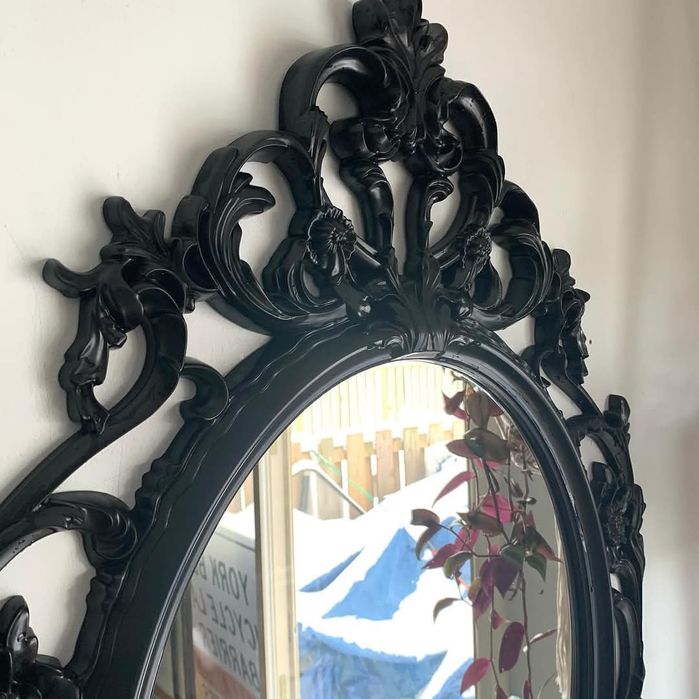 Огледало бароков стил икеа ikea ung drill черно baroque баня антре