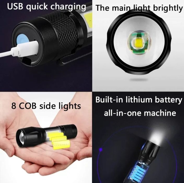 Фенер за колело / USB / фенер за велосипед с държач