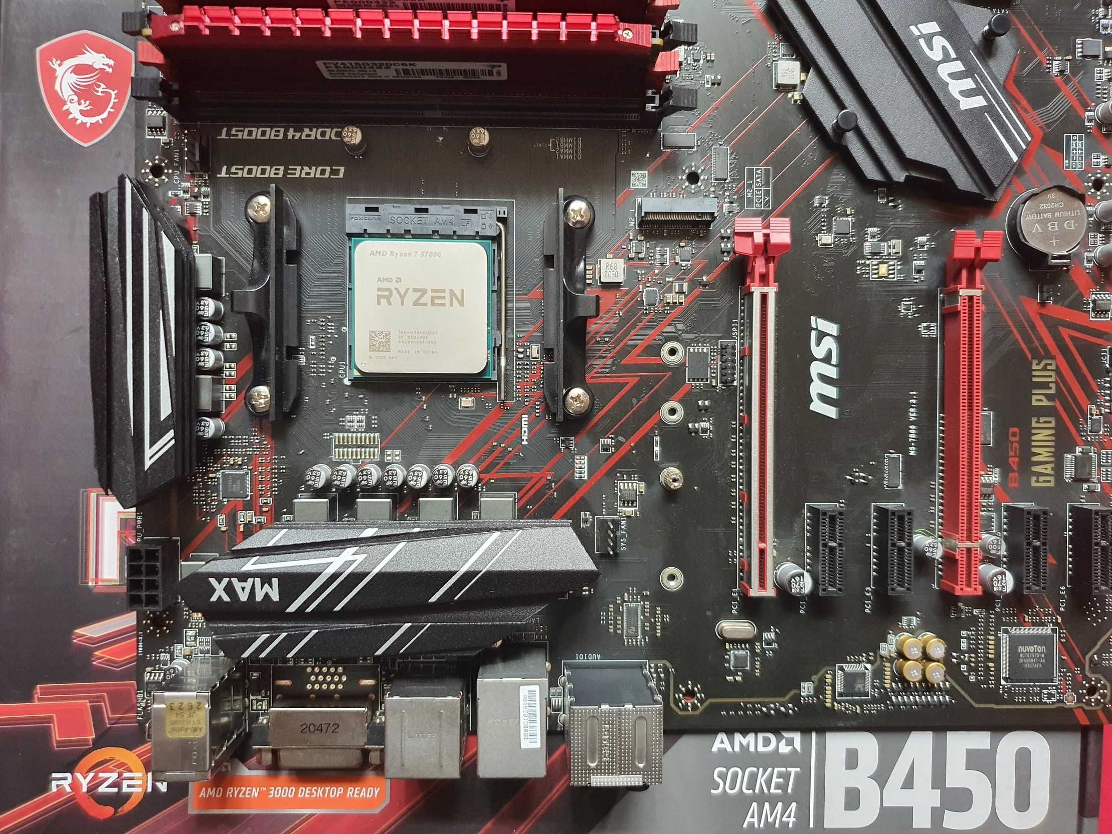 Kit MSI B450 Gaming PLUS + Ryzen 7 5700G sau 2700X, 8/16 Core