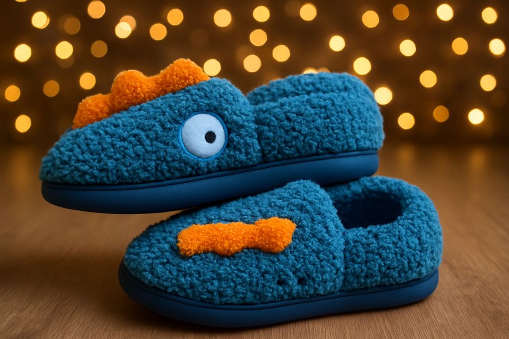 Papuci de copii caldurosi de casa dinozaur