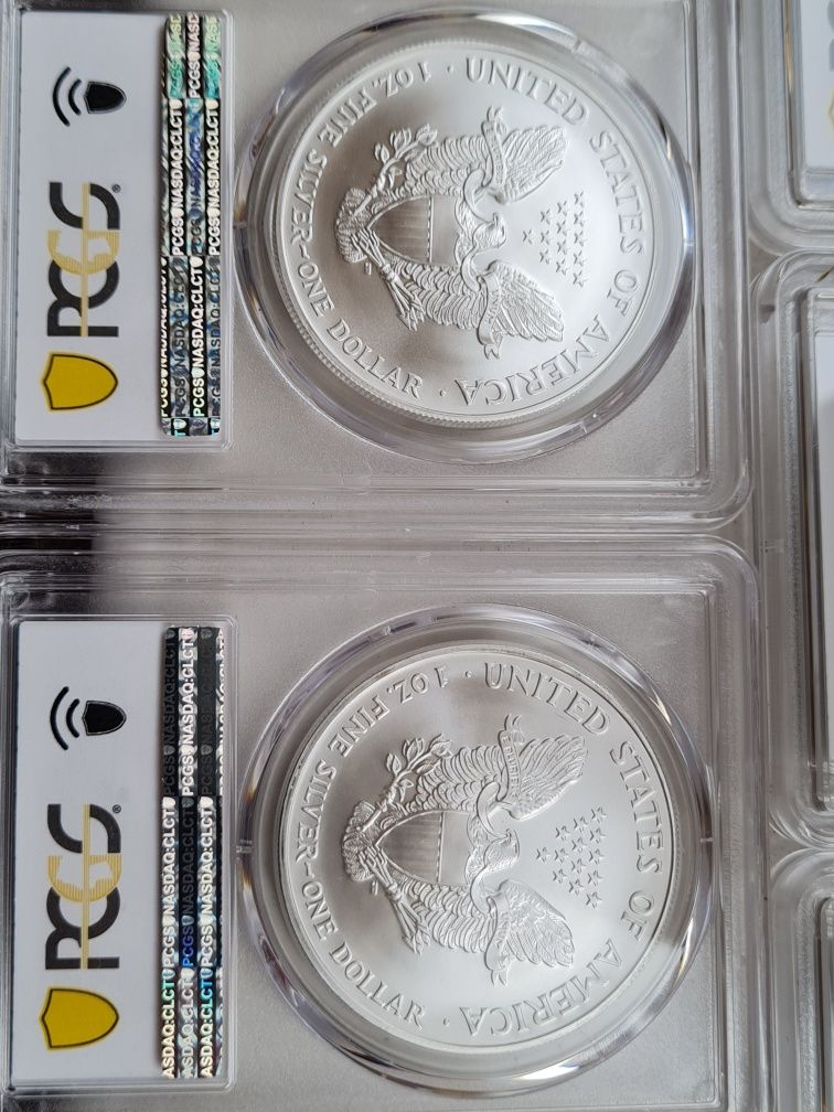 PCGS MS 69 Silver 999 . 1 oz 2002.г03.г04.г07.г09  год