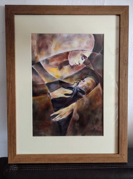 Tablou pastel" Mama și copilul"