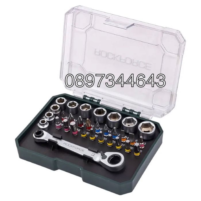 Мини гедоре 1/4" , 31части ROCKFORCE