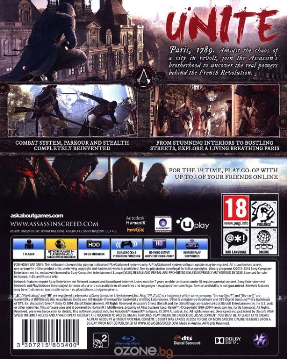 Assassin's Creed Unity / PS4 / Игра / Нова / Playstation4 / TV