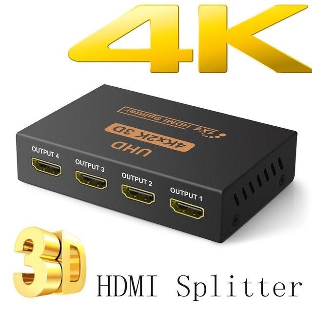 Splitter HDMI 1 intrare (INPUT) - 4 iesiri (OUTPUT) UHD 4Kx2K,3D,1.4B