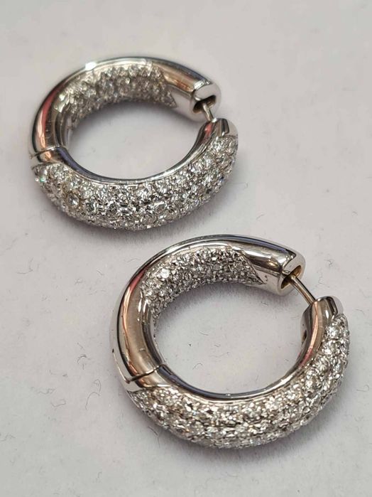 Cercei din aur alb 18k, cu diamante naturale, CAU208