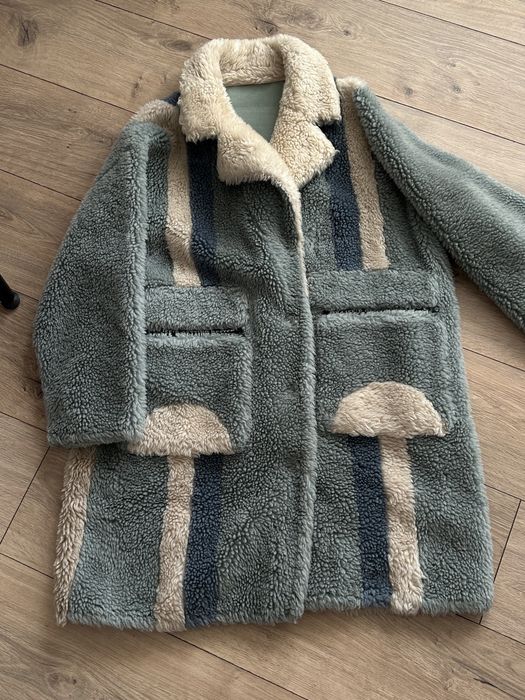 Шуба из натурального меха цигейка