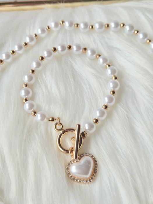 Set Colier Bratara si cercei perle Zara