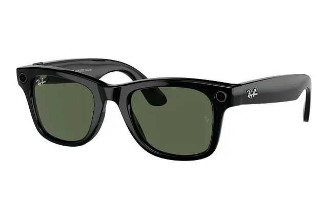 RayBan Meta Wayfarer Shiny Black / G15 Green