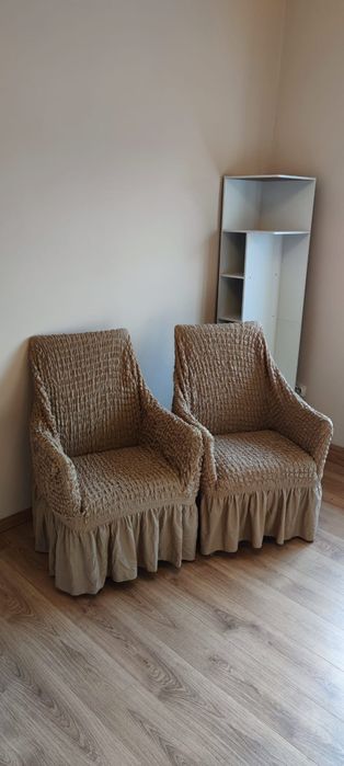 Set mobilă – Pat + 6 fotolii cu huse elastice – stare foarte bună