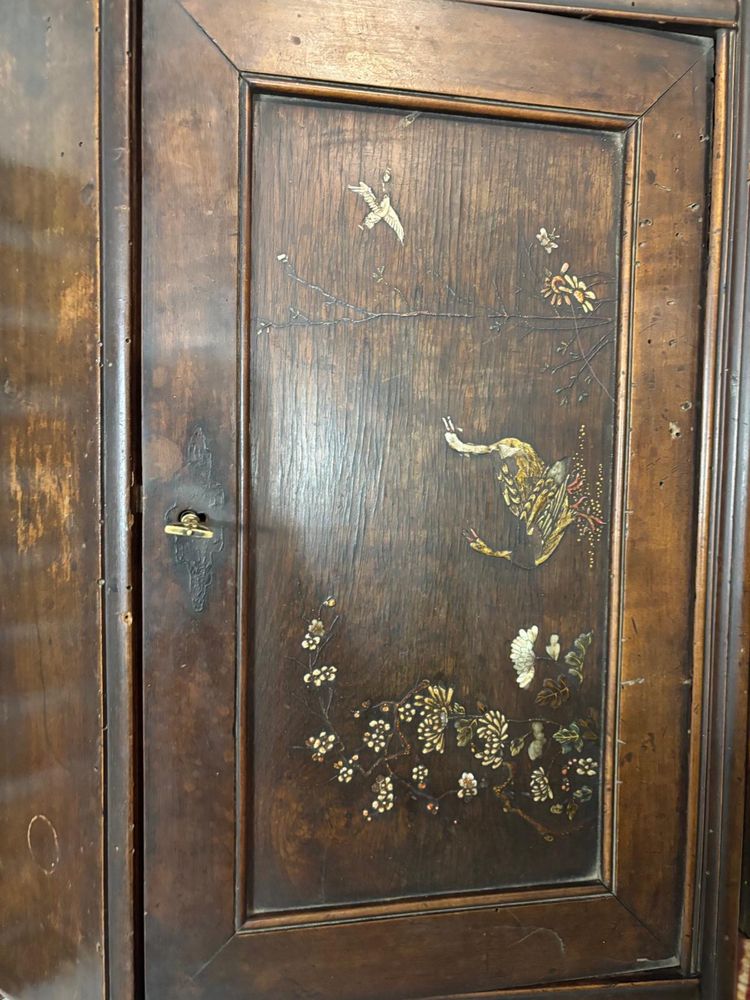 Birou secretaire asiatic lemn, sidef si fildes sec.XX