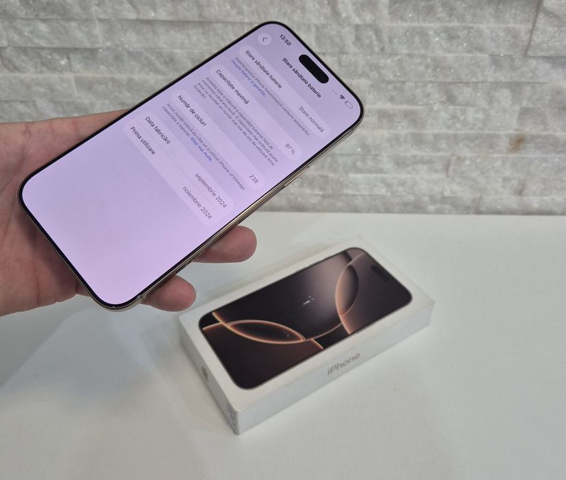 iPhone 16 Pro Max 256GB. IMPECABIL !! 97% Bateria