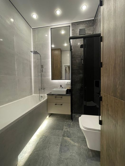 Ремонт санузлов под ключ, укладка керамогранита