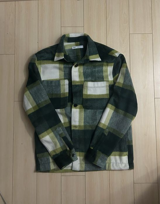 Jacheta tip camasa flanel verde