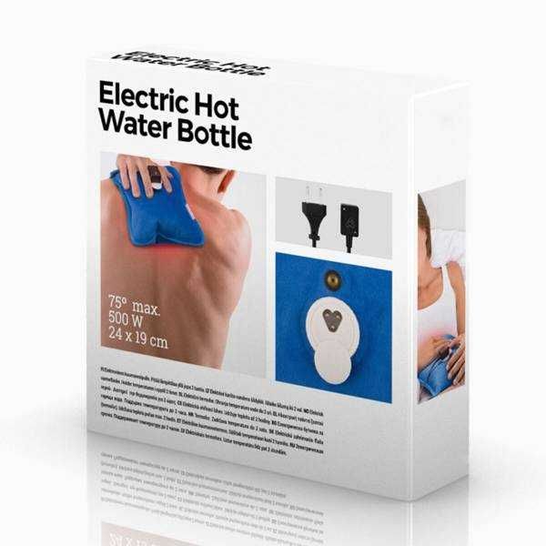 Perna electrica cu apa calda, reincarcabila, husa moale si catifelata