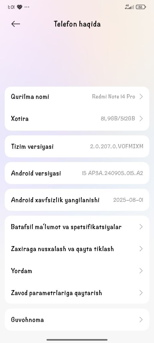 Redmi not 14 pro 512gb
