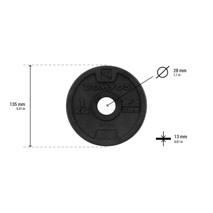 Disc Fontă Bodybuilding 28 - produs resigilat - (SecondHand) Decathlon