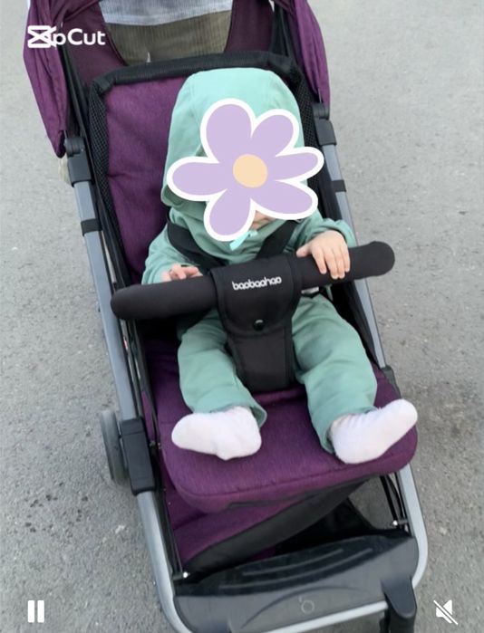 Продам коляску детскую, цвет фиолетовый, нейтральный цвет из