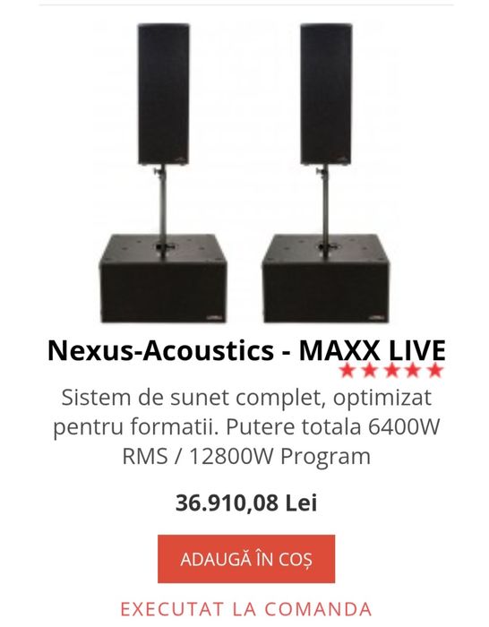 Sistem sonorizare , complet   Nexus - Acoustic  MAXX Live