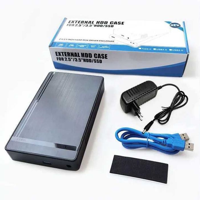 Новый USB бокс для большого HDD (3.5") - комплект - доставка - USB 3.0