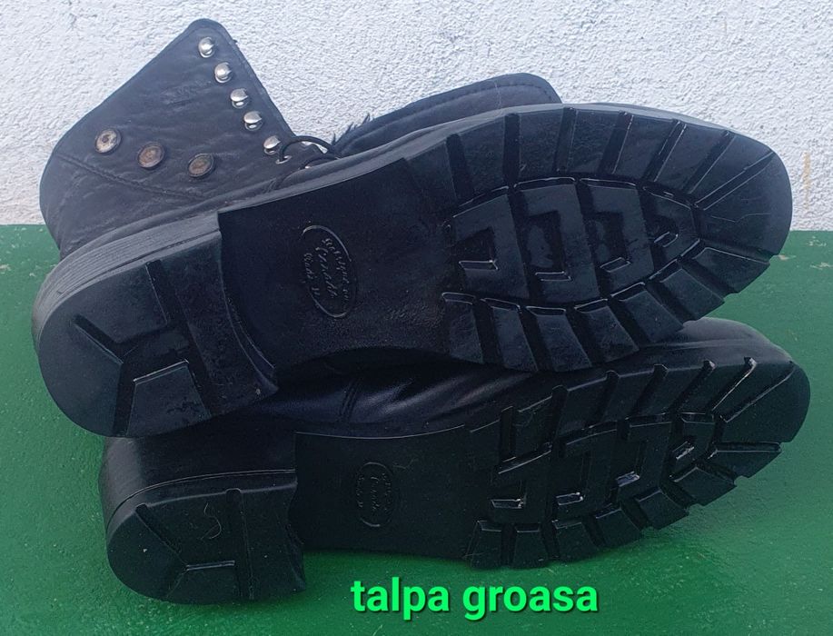 Cizme piele imblanite