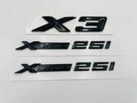 Set embleme compatibile BMW X3 x-drive 25i negru