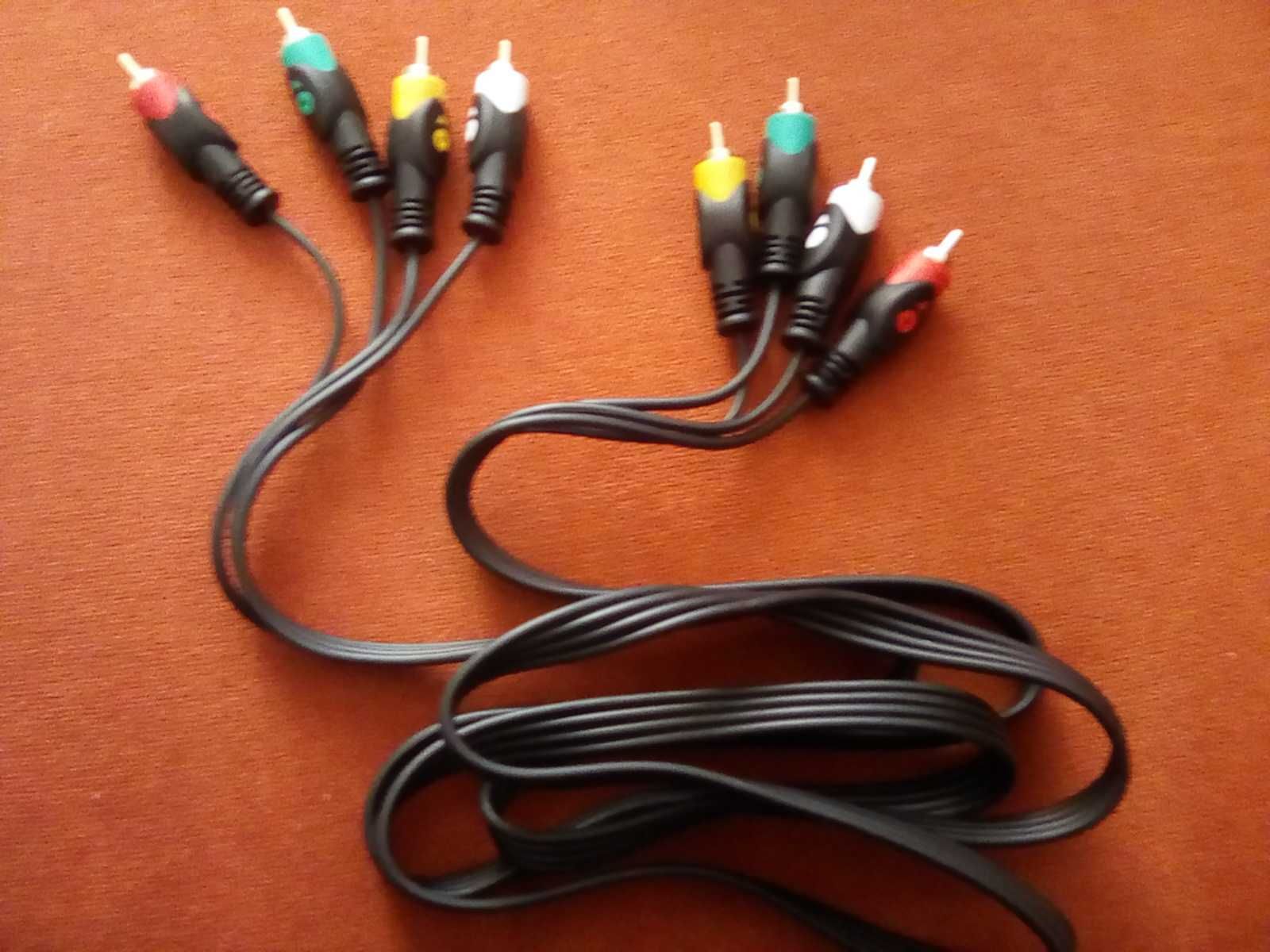 Cablu RCA tata audio - video cu 8 mufe RCA (4+4)