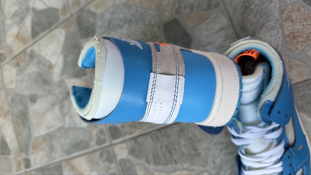Adidasi Nike Jordan 1 High Off-White UNC Noi